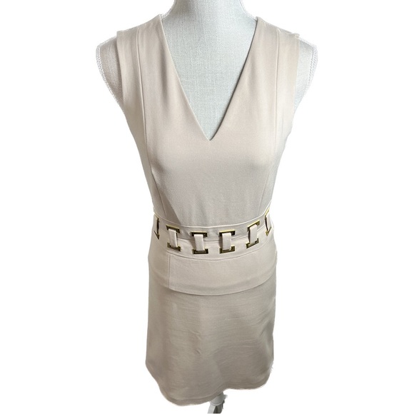 Antonio Melani Tailor Fit (Fit & Flare Style) Unique Golden Accented Waist Sz 0 - Picture 2 of 8